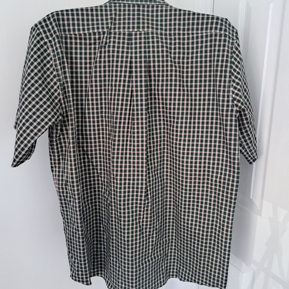 LL Bean Mens Traditional Fit Plaid SS Button Dwn Shirt L REG Green White Red - Picture 3 of 7